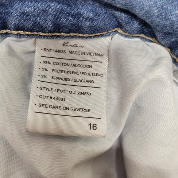 Women's Light Wash High-Waisted Kancan Jeans, Button-Fly and Frayed Hem SZ 16 - Picture 2 of 14